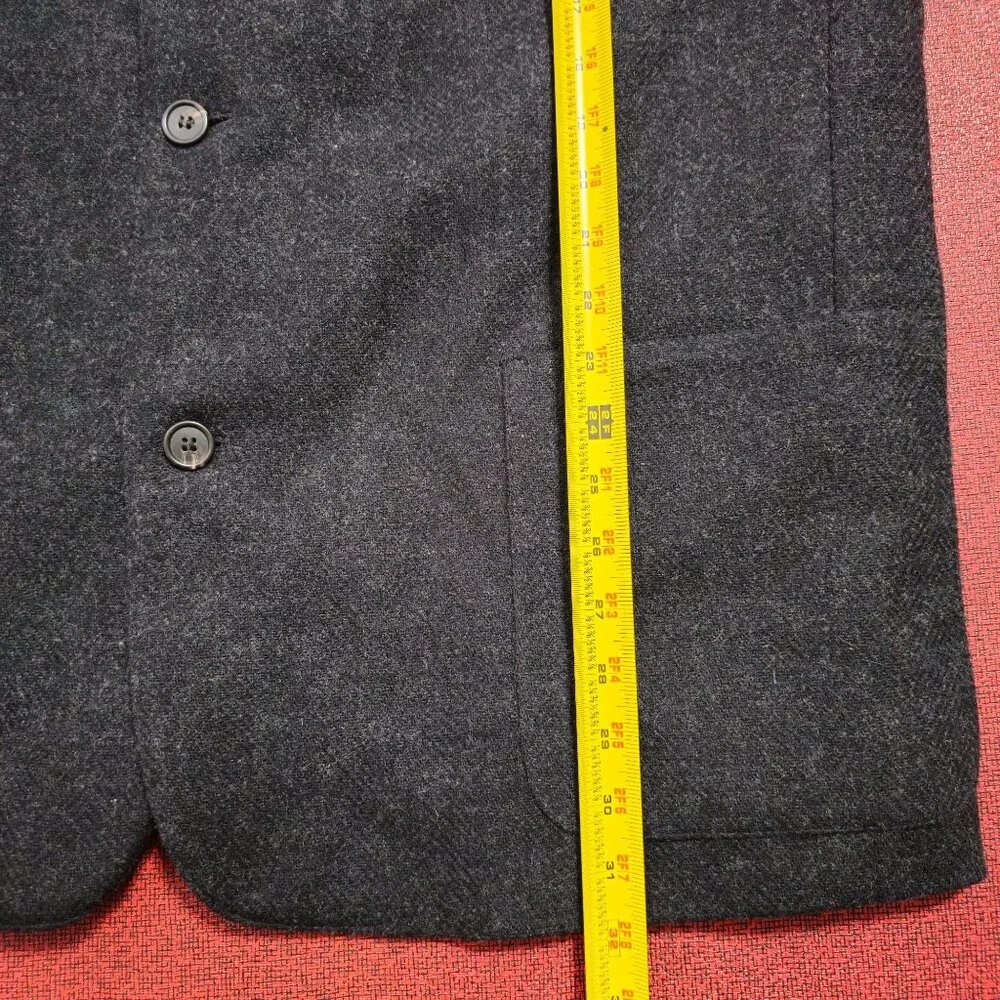 Vintage J.Crew Oarsman Wool Herringbone Blazer Jacket XL Gray Ivy League Preppy